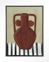 Urban Cotton Wandkleed 'Vivid Vase 10' 80 x 110cm in Floating Frame - black