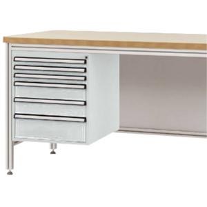 Manuflex ZB4922.7035 Behuizing onderbouw voor alu-werkbanken, gebruiksh. 500 mm met 6 lades, voor tafel diepte 800 mm