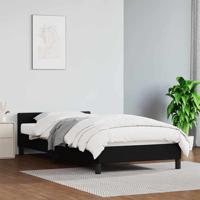Bedframe met hoofdeinde zonder matras 80x200 cm zwart