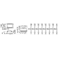 Bourns 4816P-1-102LF Weerstandsnetwerk 1 kΩ SMD SOIC-16 0.16 W 1 stuk(s)