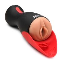Curve Toys Zuig- en Vibrerende Pussy Masturbator - Zwart