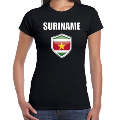 Verkleed T-shirt voor dames - zwart - Suriname landen supporters - fan - aanmoedigen Verkleed T-shirt voor dames - zwart - Suriname landen supporters - fan - aanmoedigen