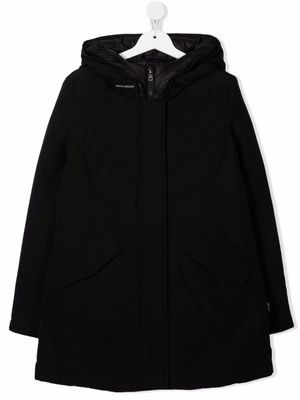 Woolrich Kids manteau à fermeture dissimulée - Noir