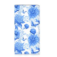 Smart Cover voor Samsung Galaxy A54 Flowers Blue - thumbnail
