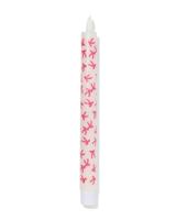 HEMA HEMA Led Lange Huishoudkaars ⌀2.2x25cm Strik Wit-roze