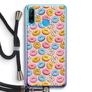 Pink donuts: Huawei P30 Lite Transparant Hoesje met koord