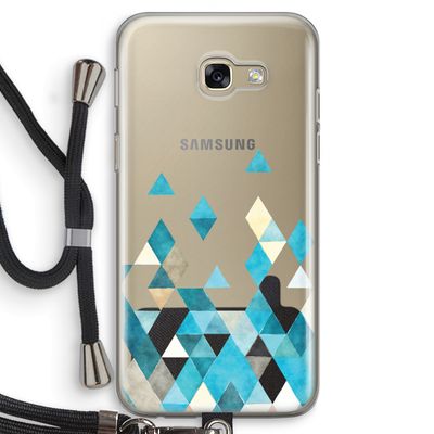 Gekleurde driehoekjes blauw: Samsung Galaxy A5 (2017) Transparant Hoesje met koord