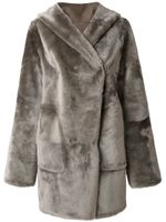 Sylvie Schimmel manteau en peau de mouton à capuche - Gris