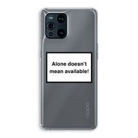 Alone: Oppo Find X3 Transparant Hoesje