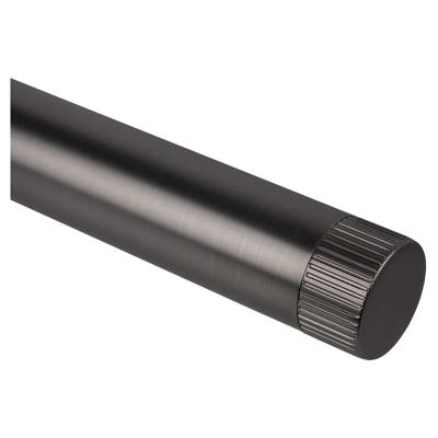 Leen Bakker - Eindknop Gordijnroede - Gun Metal Ribbel Ø28mm - S/2 (2016385) - Metaal - Grijs