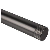 Leen Bakker - Eindknop Gordijnroede - Gun Metal Ribbel Ø28mm - S/2 (2016385) - Metaal - Grijs