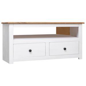 Tv-hoekkast Panama Range 93x49x49 cm massief grenenhout wit