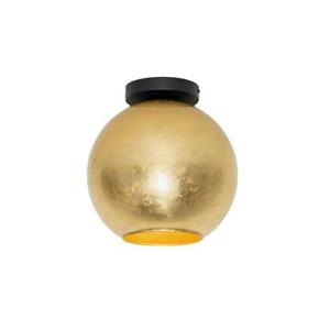 QAZQA Design plafondlamp zwart met goud glas - Bert