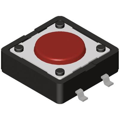 Diptronics DTSM-66R-V-T/R Toetsschakelaar 12 V/DC 50 mA 1x uit/aan Moment (l x b x h) 9 x 6.20 x 13 mm 1 stuk(s)