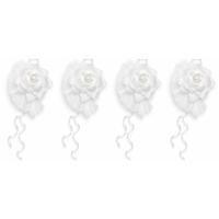 Trouwauto antenne linten - Bruiloft - wit - 24x stuks - just married