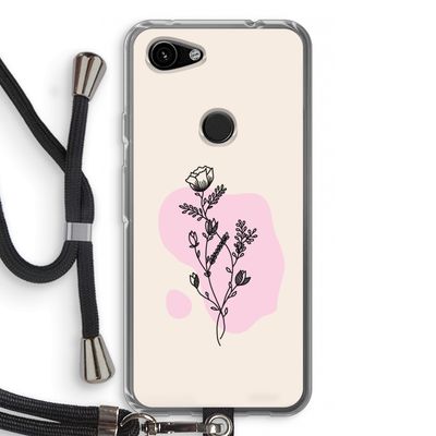 Roses are red: Pixel 3a Transparant Hoesje met koord