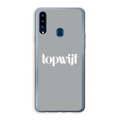 Topwijf Grijs Wit: Samsung Galaxy A20s Transparant Hoesje