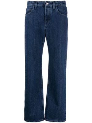 Off-White jean droit crop à taille basse - Bleu