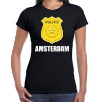 Politie embleem Amsterdam carnaval verkleed t-shirt zwart voor dames