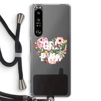 GRL PWR Flower: Sony Xperia 1 III Transparant Hoesje met koord