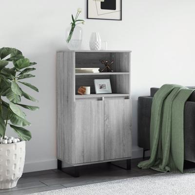 Hoge kast 60x36x110 cm bewerkt hout grijs sonoma eikenkleurig