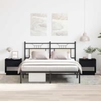 Nachtkastjes 2 st 45x34x49 cm bewerkt hout zwart eikenkleurig