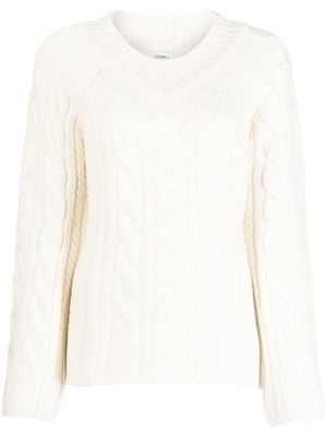 Goen.J pull en maille torsadée - Blanc