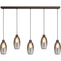 Masterlight Glazen hanglampOlive 5x Ø 15cm - cacao - 2431-15-130-5-02-15