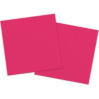 80x stuks servetten van papier fuchsia roze 33 x 33 cm