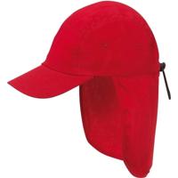 Babypetje - rood - met nek bescherming - katoen - kindercap - zonnepetje voor baby