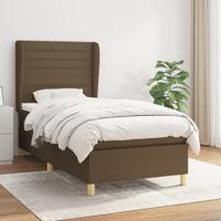 Boxspring met matras stof donkerbruin 90x200 cm
