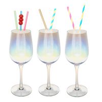 Set van 6x wijnglazen parelmoer voor rode wijn Fantasy 380 ml van glas - Wijnglazen