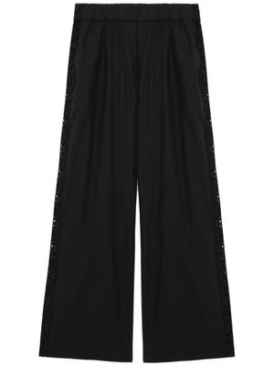 Sea Broek met borduurwerk - Zwart