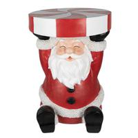 Clayre & Eef Bijzettafel Kerstman 39x39x54 cm Rood Polyresin