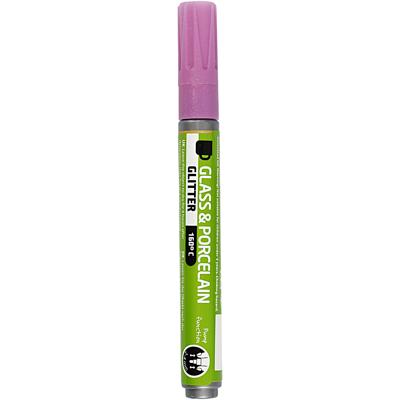 Creativ Company Glas- en porseleinstift glitter semi-dekkend - roze