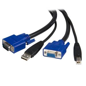 StarTech.com SVUSB2N1_15 toetsenbord-video-muis (kvm) kabel Zwart 4,57 m