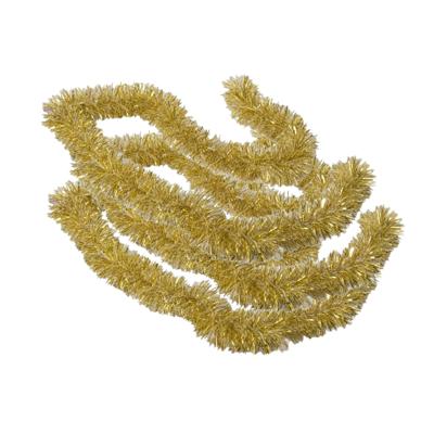 Kerstboomslingers - 3x - goud / sneeuw - folie - 180 x 7 cm - kerstboom versiering/guirlandes