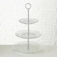 Boltze Home etagere relief h35cm glas