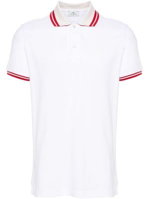 ETRO polo à logo Pegaso brodé - Blanc