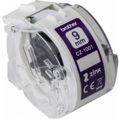 Brother CZ-1001 Purple on white CZ labelprinter-tape