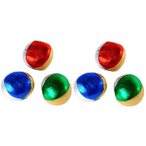 6x Metallic jongleerballetjes/ballengooi ballen - Jongleervoorwerpen
