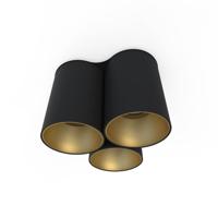 Lyora 3-lichts plafondlampEye Tone zwart met goud - 8092