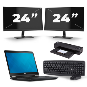 Dell Latitude E5250 - Intel Core i5-5e Generatie - 12 inch - 8GB RAM - 256GB SSD - Windows 11 + 2x 24 inch Monitor
