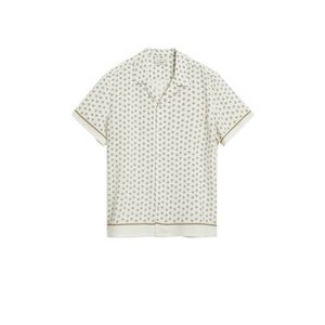 Mango Man regular fit overhemd met all over print beige/zwart