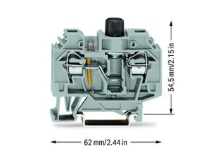 WAGO 282-124 Zekeringklem 13 mm Spanveer Toewijzing: L Grijs 40 stuk(s)