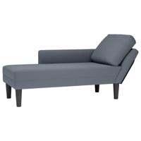 Chaise longue met kussen&rechterarmleuning fluweel donkergrijs
