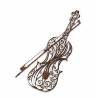 AN IRON VIOLIN WALL DECOR