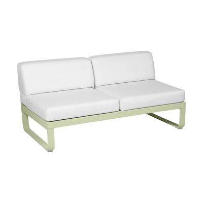 Fermob Bellevie 2-zitsmodule loungebank Willow Green - Off-White