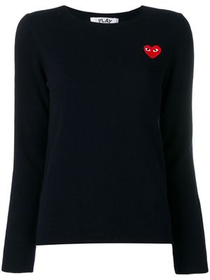 Comme Des Garçons Play pull à appliqué cœur - Bleu