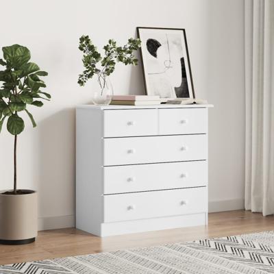 Ladekast ALTA 77x35x73 cm massief grenenhout wit